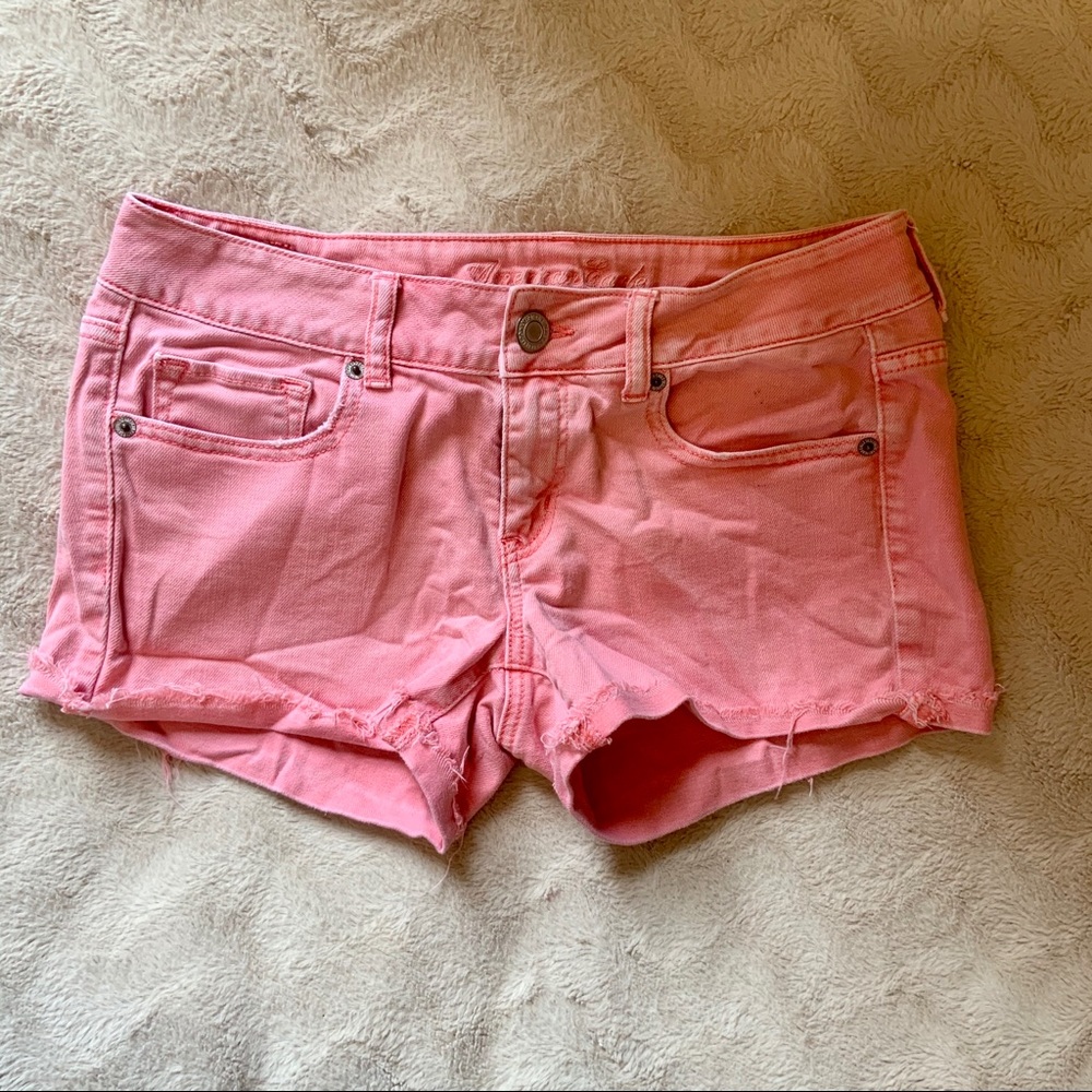 American Eagle Coral Denim Shorts